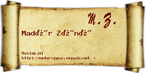 Madár Zénó névjegykártya